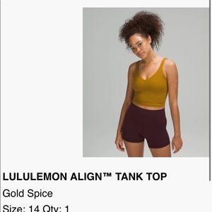 Lululemon align tank top 14 Gold Spice